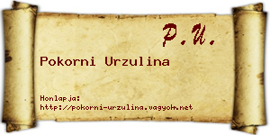 Pokorni Urzulina névjegykártya
